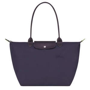 Bilberry Purple Women's Longchamp Le Pliage Green L Tote Bag | 87250-SGKA