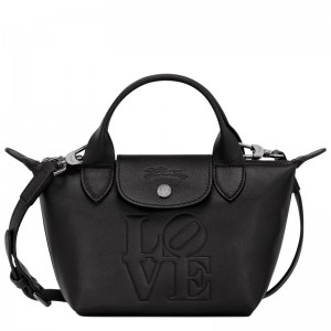 Black Men's Longchamp x Robert Indiana XS Handbags | 78692-HONC