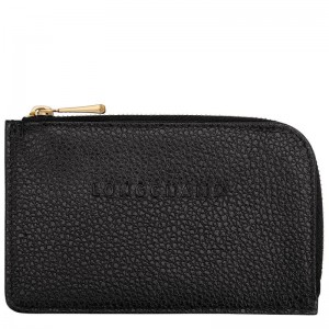 Black Women's Longchamp Le Foulonné Cardholders | 47385-NKAM