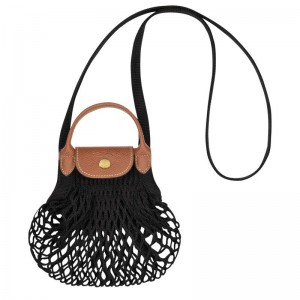 Black Women's Longchamp Le Pliage Filet XS Mesh Bag | 04812-IYVH