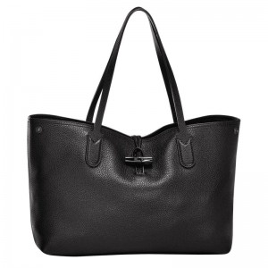 Black Women's Longchamp Roseau Essential L Tote Bag | 51278-QGAR