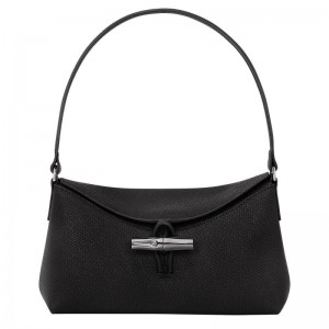 Black Women's Longchamp Roseau S Hobo Bags | 59804-UFBQ