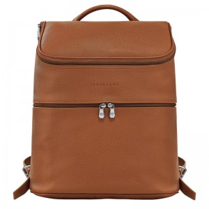 Caramel Brown Men's Longchamp Le Foulonné Backpacks | 20798-CZJB