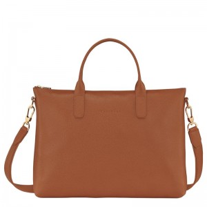 Caramel Brown Women's Longchamp Le Foulonné S Briefcase | 28145-HNPR