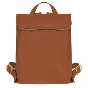 Caramel Brown Women's Longchamp Le Foulonné Backpacks | 35908-ODTM