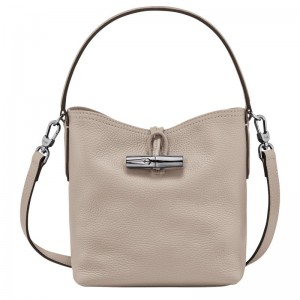 Clay Grey Women's Longchamp Roseau Essential XS Bucket Bag | 92457-ARBT