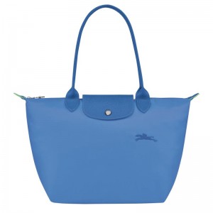 Cornflower Blue Women's Longchamp Le Pliage Green M Tote Bag | 09783-ZKHO