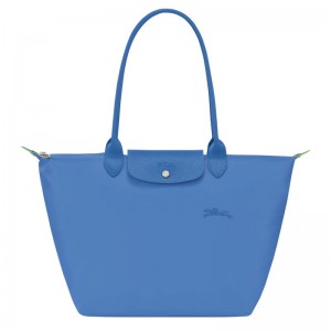 Cornflower Blue Women's Longchamp Le Pliage Green L Tote Bag | 37504-WBTF