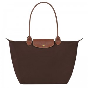 Ebony Brown Women's Longchamp Le Pliage Original L Tote Bag | 31845-FBYA