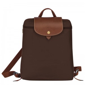 Ebony Brown Women's Longchamp Le Pliage Original M Backpacks | 73894-ZUOQ