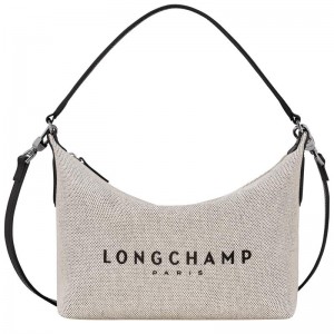 Ecru White Women's Longchamp Essential S Crossbody Bags | 51287-PZAT