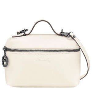 Ecru White Women's Longchamp Le Pliage Xtra XS Vanity Crossbody Bags | 18306-PTJV