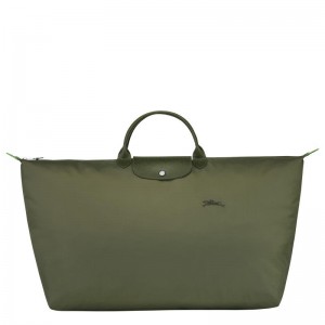 Forest Green Men's Longchamp Le Pliage Green M Travel Bags | 18253-KTFJ