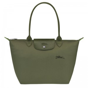 Forest Green Women's Longchamp Le Pliage Green M Tote Bag | 79264-XYUB