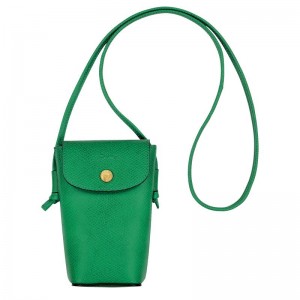 Green Men's Longchamp Épure with leather lace Phone Case | 60359-QDVK