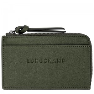 Khaki Men's Longchamp 3D Cardholders | 19357-JOAL