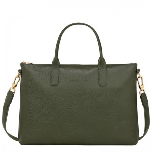 Khaki Women's Longchamp Le Foulonné S Briefcase | 51927-VKPO