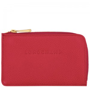 Love Red Women's Longchamp Le Foulonné Cardholders | 60349-BYDF