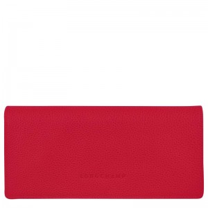 Love Red Women's Longchamp Le Foulonné Continental Wallets | 05783-DIBT