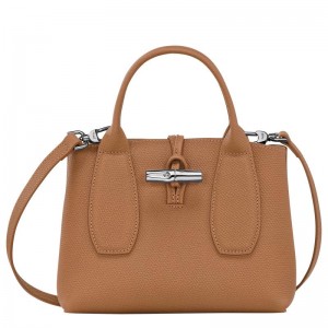 Natural Brown Women's Longchamp Roseau S Handbags | 76534-ADYI