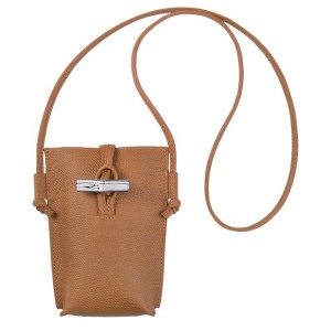 Natural Brown Women's Longchamp Roseau with lace Phone Case | 08645-OMCP