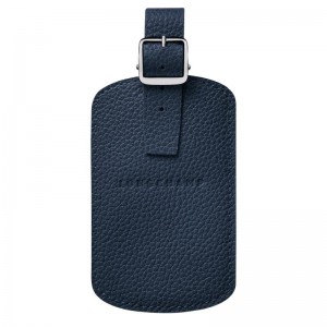 Navy Men's Longchamp Le Foulonné Luggage Tags | 85724-WSQP