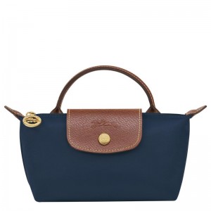 Navy Men's Longchamp Le Pliage Original with handle Pouches | 02549-UBMZ