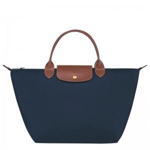 Navy Women's Longchamp Le Pliage Original M Handbags | 40782-PSNQ