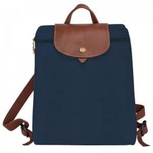 Navy Women's Longchamp Le Pliage Original M Backpacks | 32796-BVQE