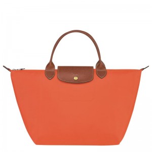 Orange Women's Longchamp Le Pliage Original M Handbags | 08625-DHGN