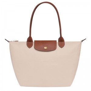 Paper White Women's Longchamp Le Pliage Original M Tote Bag | 34652-VXFJ