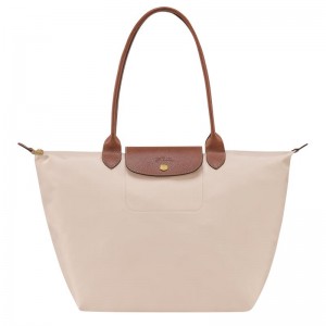 Paper White Women's Longchamp Le Pliage Original L Tote Bag | 83752-FAQN