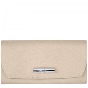 Paper White Women's Longchamp Roseau Continental Wallets | 08954-JADR