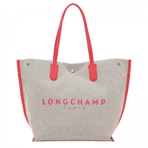 Strawberry Red Women's Longchamp Essential L Tote Bag | 92438-VRJA