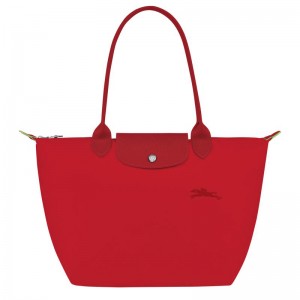 Tomato Red Women's Longchamp Le Pliage Green M Tote Bag | 53081-IKHO