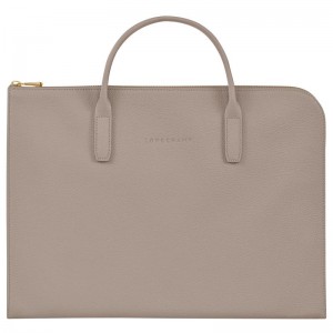 Turtledove Grey Men's Longchamp Le Foulonné S Briefcase | 52670-AJMN