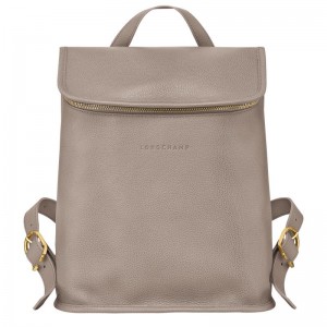 Turtledove Grey Women's Longchamp Le Foulonné Backpacks | 78614-GIYK