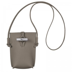 Turtledove Grey Women's Longchamp Roseau with lace Phone Case | 04578-NMJX