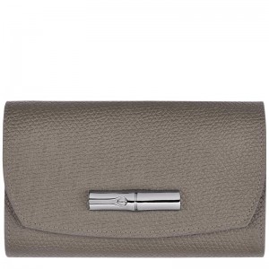 Turtledove Grey Women's Longchamp Roseau Wallets | 42967-EAWD