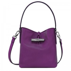 Violet Purple Women's Longchamp Roseau XS Bucket Bag | 42765-MDRA