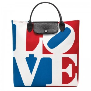 White Men's Longchamp x Robert Indiana L Handbags | 21073-NFYC