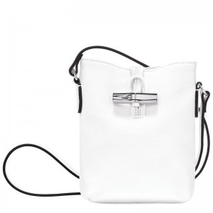 White Women's Longchamp Roseau XS Crossbody Bags | 96840-UEYC