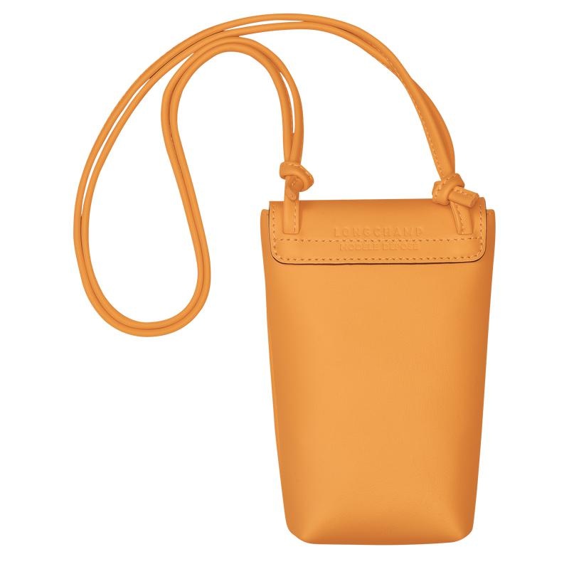 Apricot Orange Men's Longchamp Le Pliage Xtra with leather lace Phone Case | 02147-XAOG