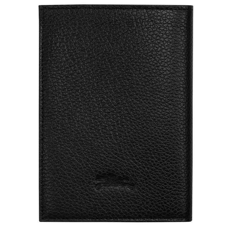 Black Men's Longchamp Le Foulonné Passport cover Passport Bag | 42861-WILN