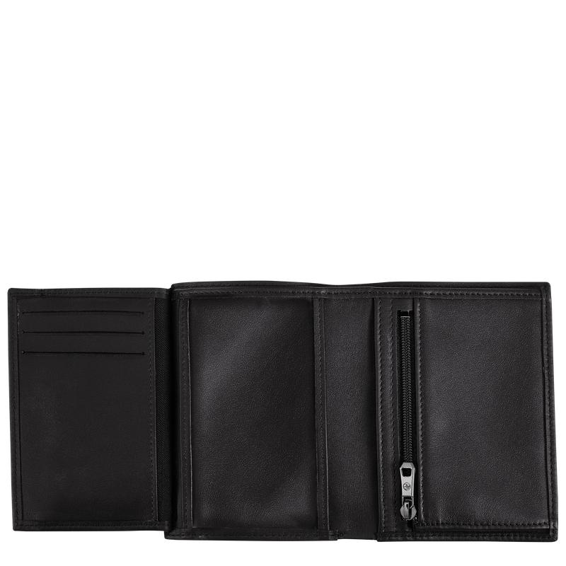 Black Men's Longchamp sur Seine Wallets | 10293-NQAX