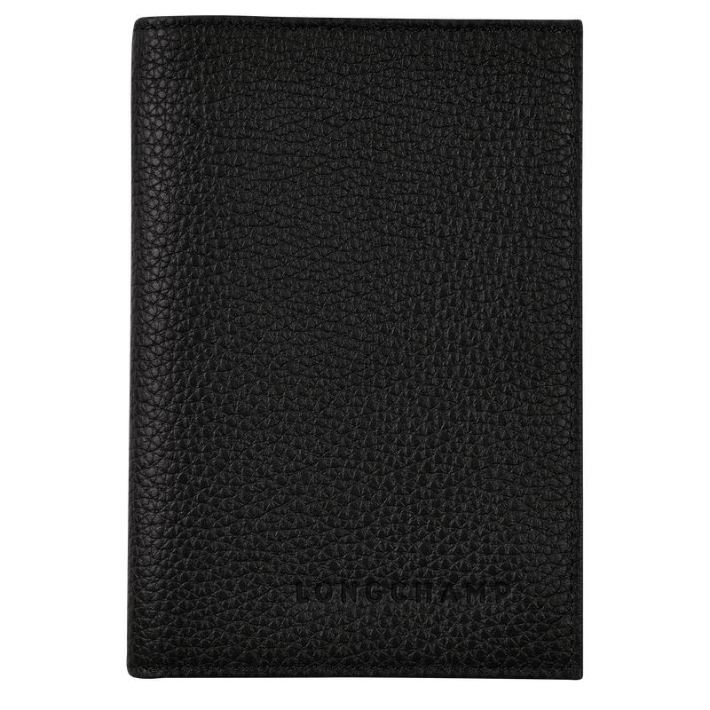 Black Women\'s Longchamp Le Foulonné Passport cover Passport Bag | 37984-HKNI