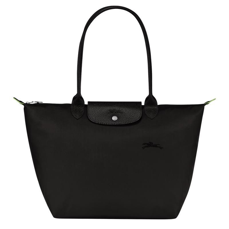 Black Women\'s Longchamp Le Pliage Green L Tote Bag | 76589-TANE