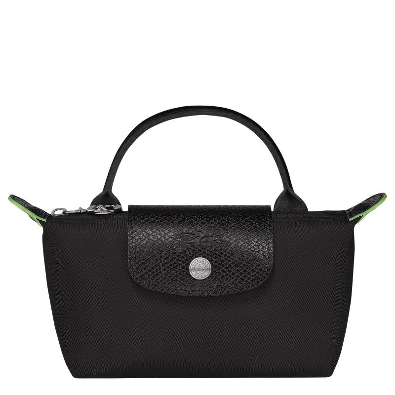 Black Women\'s Longchamp Le Pliage Green with handle Pouches | 07213-EPMY