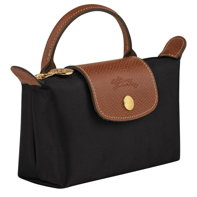 Black Women's Longchamp Le Pliage Original with handle Pouches | 15487-QXAT