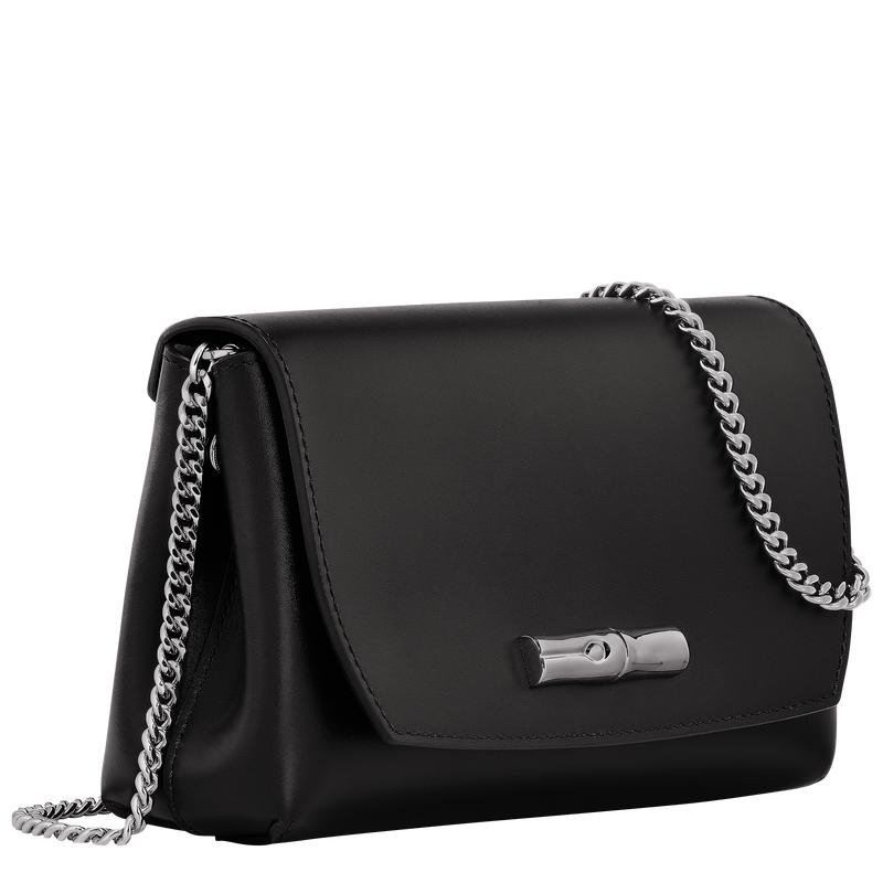 Black Women's Longchamp Roseau Clutch Purse | 94082-DQRH